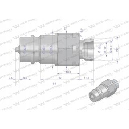 Greitos jungties kištukas m18x1 5 sriegių pakuotėje 50 vnt