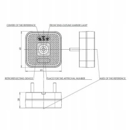 Halogeninė priekinė gabaritinė lemputė kvadratinė LED 12 24