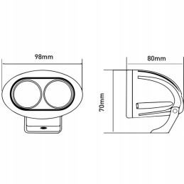 Ovali LED darbinė lempa 20w 1800lm prožektorių šviesa