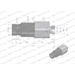 Hidraulinis greitas sujungimas, sauso pjovimo kaištis