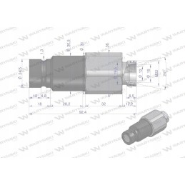 Hidraulinis greitas sujungimas, sauso pjovimo kaištis