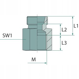 Tiesi jungtis su vidiniu sriegiu M10 M12 DIN 2353