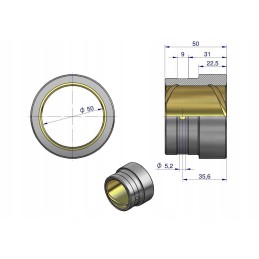 Ašių įvorių komplektas, aukštas, c 330 360