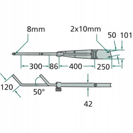 Teleskopinis veidrodžio laikiklis, dešinysis, granitas