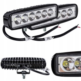 LED darbo lempa 18w 12 24v plokščia, koncentruota, 2 vnt