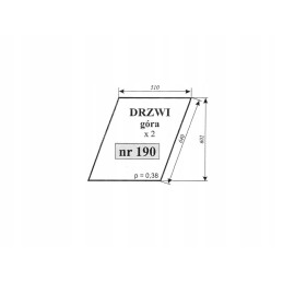 Durų stiklo viršus zetor 12111 16145 8111 190