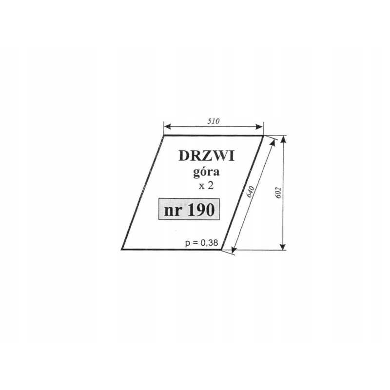 Durų stiklo viršus zetor 12111 16145 8111 190