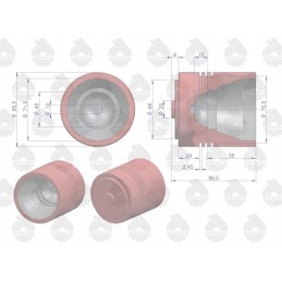 Kėlimo stūmoklis 3 žiedai 897596m1 mf 4 skylės