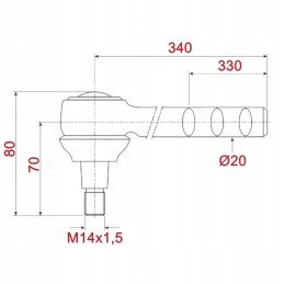 Vairo šarnyras 370mm john deere