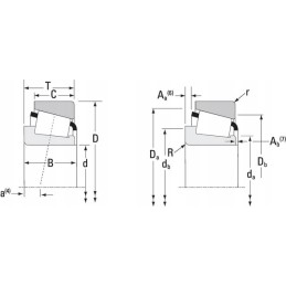 Kūginis ritininis guolis m86649 m86610 timken
