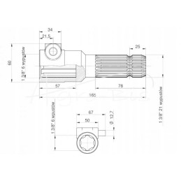 Reduktoriaus kardaninio veleno adapteris 1 3 8