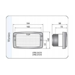 Darbinė lempa 184mm 102mm h3 fendt mtz