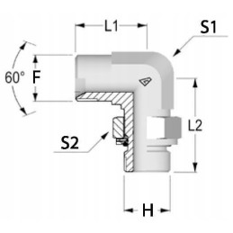 Reguliuojama jungtis 90 gz 1 4 bspx3 8 bsp