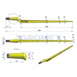 Sunkus universalus krautuvas zl 880 mm apvalus