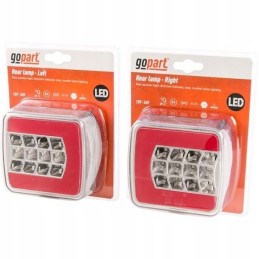 Halogeninis LED galinis žibintas kvadratinis 12 24v