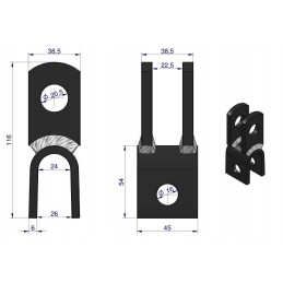 PC 330 viršutinės pakabos šakės