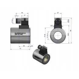 Solenoidinio skirstytuvo ritė 220v ac 48w Warynski