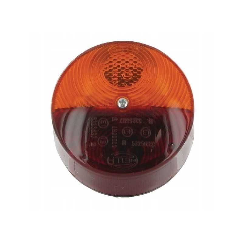 Apvalus kombinuotas galinis žibintas 24v, raudona, oranžinė