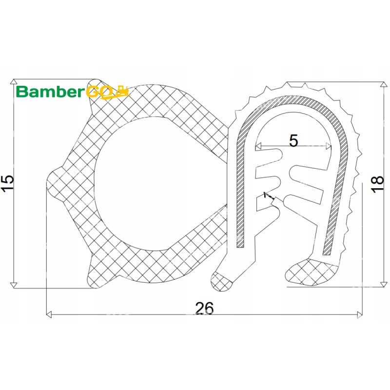 Universalus ursus sustiprintas guminis durų sandariklis