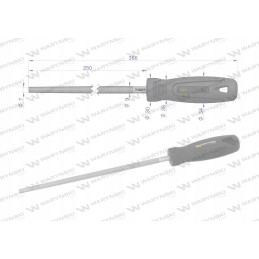 Waryn apvali dildė 250 mm