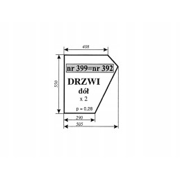 Apatinių durų stiklas massey ferguson 255 392