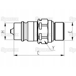 Hydra vyriškas kištukas 1 2 didelis tvirtinimas m22x1 50 vyriškas