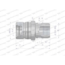 Hidraulinė greitoji jungtis, užsukamas G1 2 lizdas