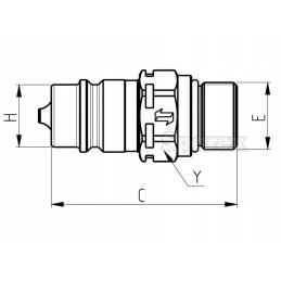 Hidra vyriškas kištukas 1 2 didelis tvirtinimas m26x1 50 vyriškas