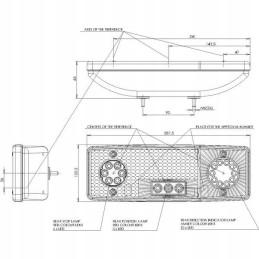 Stačiakampis 5 kontaktų dešinysis galinis LED kombinuotas žibintas