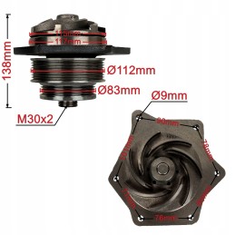 Ford New Holland vandens siurblio įdėklas, sparnuotė 115mm