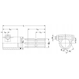 PTO reduktorius vidinis 40 mm išorinis 1 3 8 su 6 l 180 mm