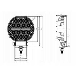 14x apvali LED darbinė lempa traktoriaus autobusui