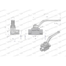 Trijų krypčių hidraulinis rutulinis vožtuvas 3 2 1 4