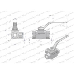 Trijų krypčių hidraulinis rutulinis vožtuvas 3 2 1 2