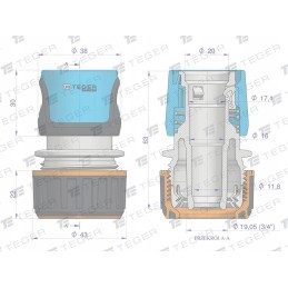 Greita jungtis 3 4 be vandens stabdžio teger moto