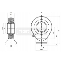 Pavaros kilpa suvirinimui su 25 mm guoliu