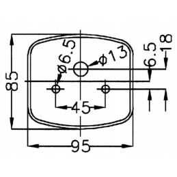 Galinė dešinė kvadratinė kombinuota lempa 12v, oranžinė