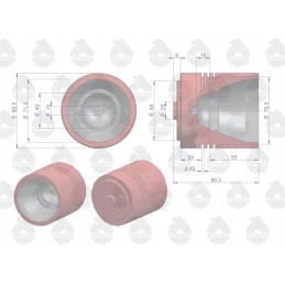 Kėlimo stūmoklis 3 žiedai 897596m1 mf 4 skylės