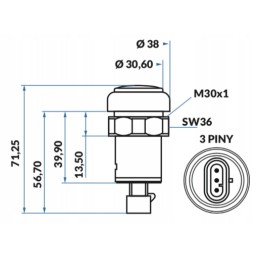 GTV kovinio stabdymo jungiklio mygtukas mf 4270311m2