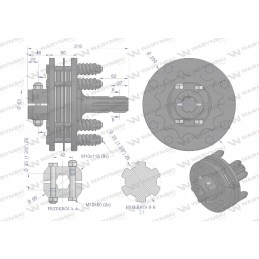 Išorinio veleno frikcinė sankaba 1700nm 1 3 8 z6