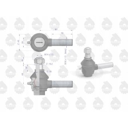 Kairė jungtis su veržle 953519 c 330 originalus Ursu