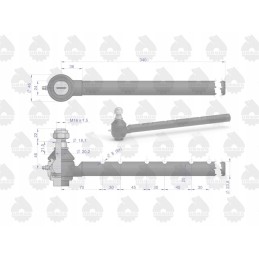 Ilgas įstatomas rutulinis šarnyras su veržle c 385 orig