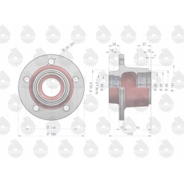 Priekinio rato stebulė 5 skylės c 330 c 360 ory