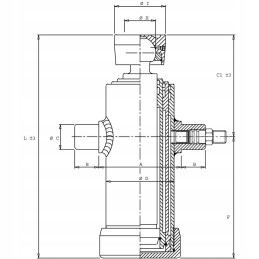 Išvertimo cilindras su guoliu, trijų pakopų eiga, 500 m