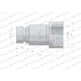 Sauso pjovimo hidraulinės greitosios jungties dydis