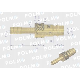 Pneumatinė greitoji jungtis p26 nw7 2 žarnos kištukas