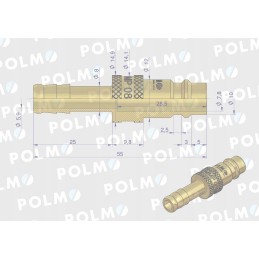 Pneumatinė greitoji jungtis p26 nw7 2 žarnos kištukas