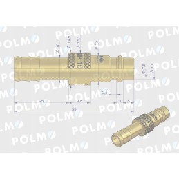 Pneumatinė greitoji jungtis p26 nw7 2 žarnos kištukas