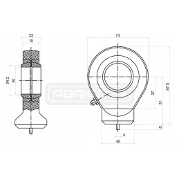 Pavaros kilpa su GK DN30 hidroliderio guoliu