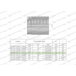 Universali įvorė žarnoms DN12 1SN 2SN